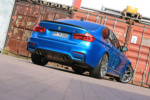 BMW M3 F80 Long Beach Blue metallic Heck